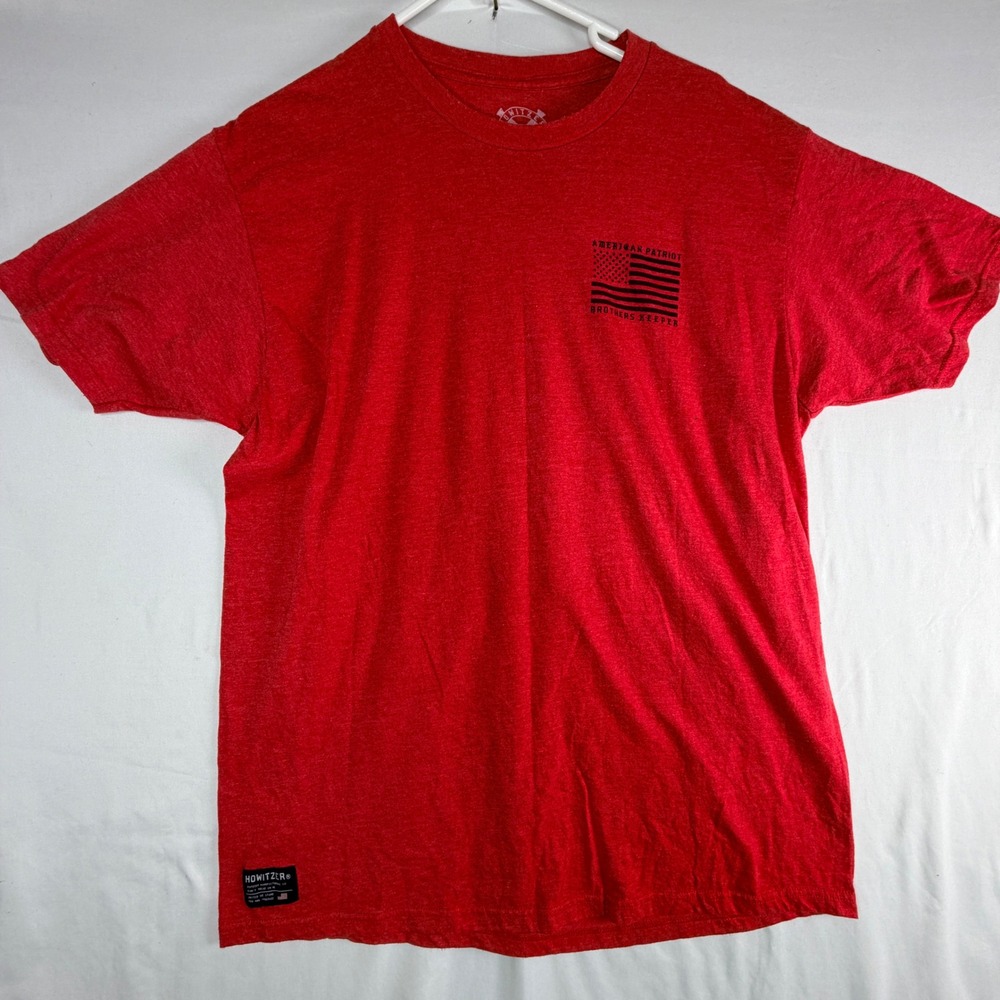 Howitzer T Shirt XL Red American Patriot Brothers Keeper Skull Graphic Tee